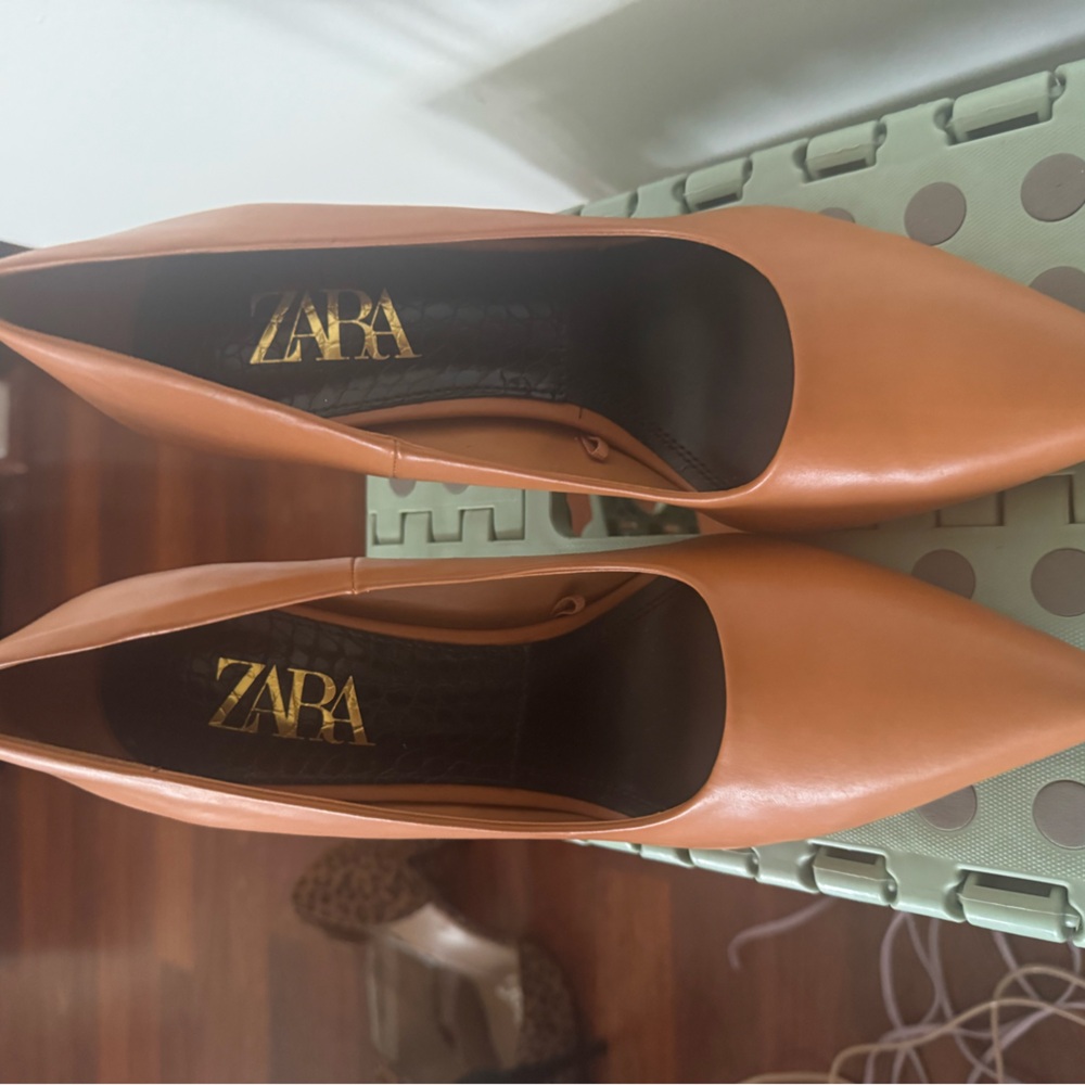 Zara Women's Brown Leather Heels